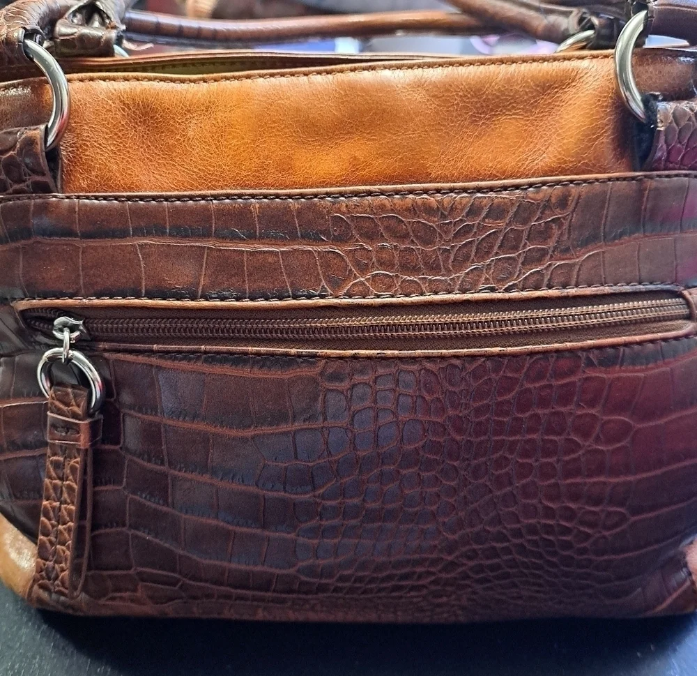 Giani Bernini Two Tone Genuine Leather Tote Bag